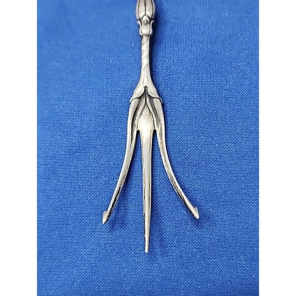 WHITING Sterling 9" Long Handled Lettuce Fork Pickle Bar Barware Cucumber Vine - Picture 5 of 7